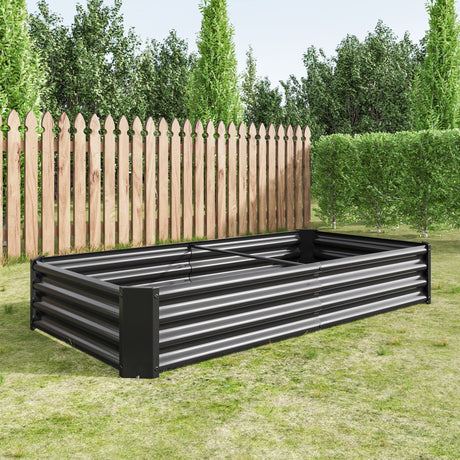Raised Garden Bed Outdoor 6×3×1 ft Metal Raised Rectangle Planter Bed HouseOfZazla