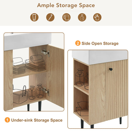 Bathroom Vanity, Combo Cabinet, Bathroom Storage Cabinet, Single Ceramic Sink HouseOfZazla