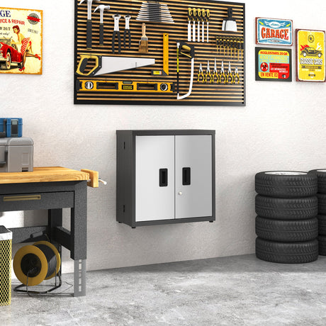 Metal Tool Garage Storage Cabinet with 2 Doors and Lock HouseOfZazla