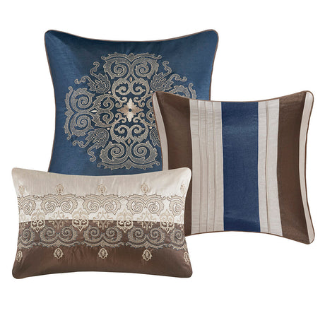 Cal King 7 Piece Jacquard Comforter Set with Throw Pillows HouseOfZazla