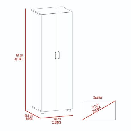 Armoire Organiser, Two Shelves, Rod, Double Door Cabinet Armoire HouseOfZazla