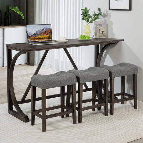 Bar Table Set With 3 Padded Stools HouseOfZazla