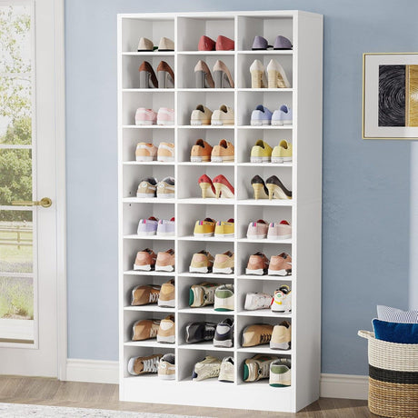 10 Tier Shoe Storage Cabinet With 30 Cubbies HouseOfZazla