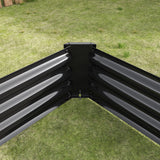 Raised Garden Bed Kit - Metal 7.6x3.7x0.98 ft Black