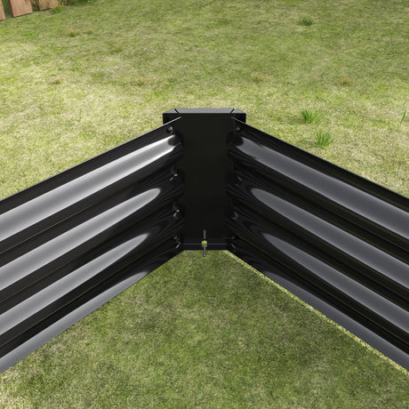 Raised Garden Bed Kit - Metal 7.6x3.7x0.98 ft Black HouseOfZazla