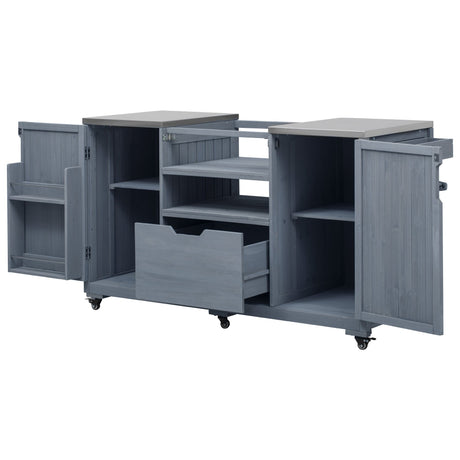 K&K 66.5" Outdoor Kitchen Island for Big Green Egg Grills HouseOfZazla