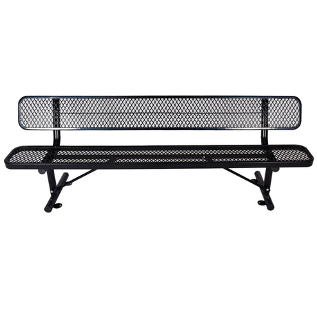 6' Outdoor Steel Bench With Backrest HouseOfZazla