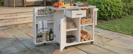 Outdoor Kitchen Island Fir Wood Prep Station HouseOfZazla