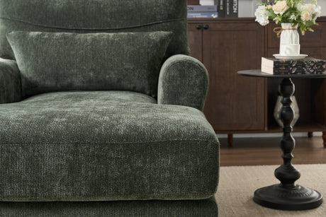 Modern Chaise Lounge Upholstered Sofa Recliner Chair in Green HouseOfZazla