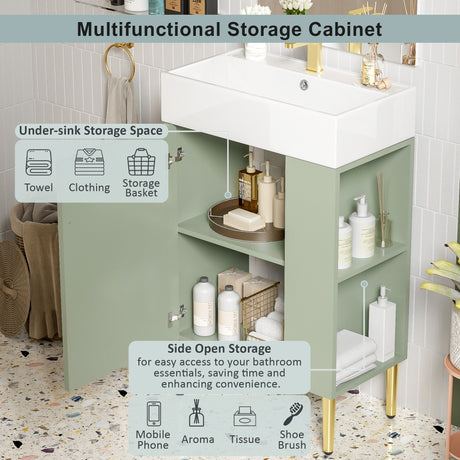 Bathroom Vanity, Combo Cabinet, Bathroom Storage Cabinet, Single Ceramic Sink HouseOfZazla