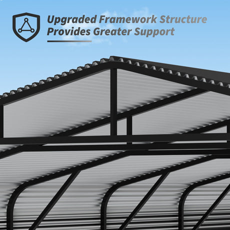 Heavy Duty Carport, All Weather Shelter - Black HouseOfZazla