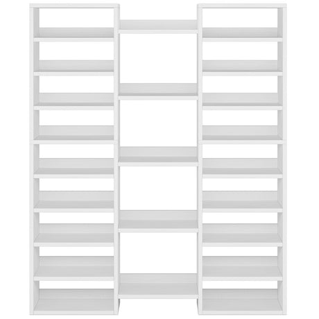 14 Tier Shoe Storage Cabinet With 23 Open Cubbies, 46 Pairs Capacity Entryway Organizer - White HouseOfZazla