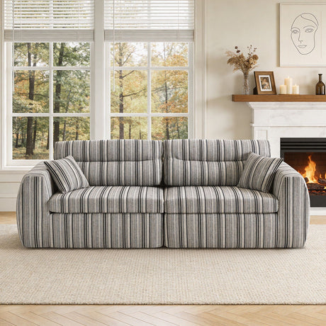 3 Seater, Couch With Throw Pillows For Living Room HouseOfZazla