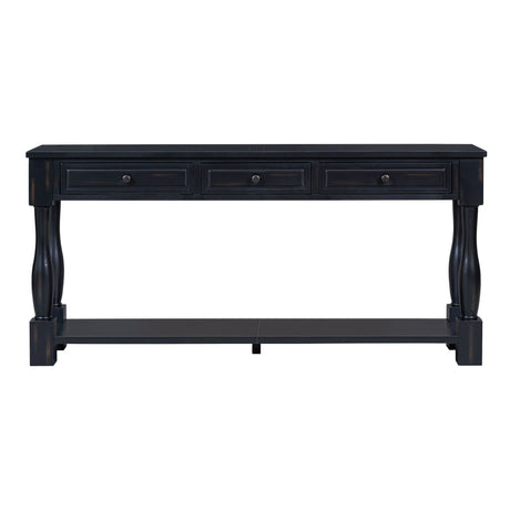 TREXM 63" Long Console Table with Drawers and Shelf HouseOfZazla
