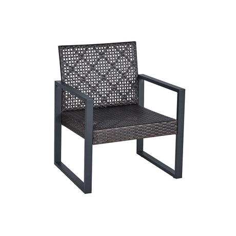 4 Piece Patio Furniture Set With Acacia Wood Table Top And Cushions HouseOfZazla