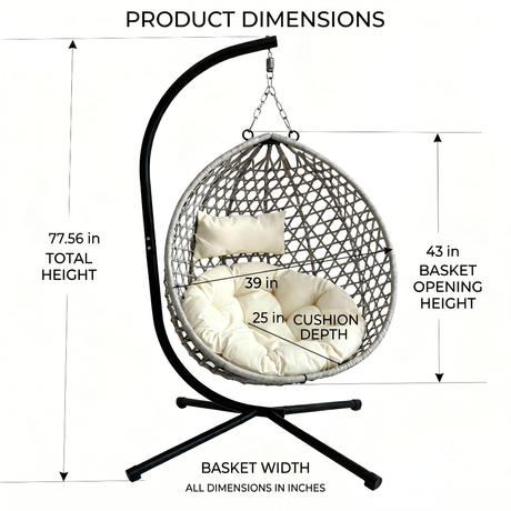 Foldable Hanging Egg Chair with Stand HouseOfZazla