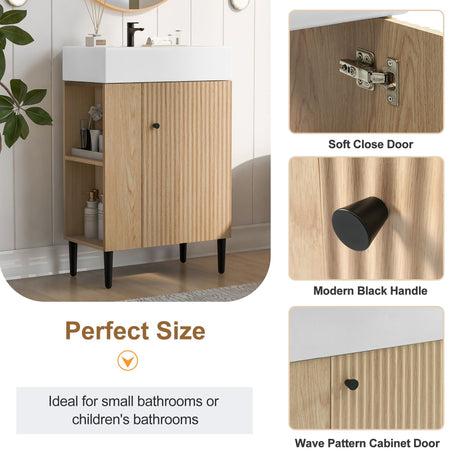 Bathroom Vanity, Combo Cabinet, Bathroom Storage Cabinet, Single Ceramic Sink HouseOfZazla