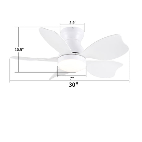 Low Profile Flush Mount Ceiling Fan With Light HouseOfZazla