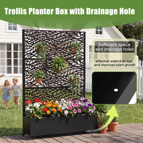 Metal Raised Garden Bed with Wheels and Trellis HouseOfZazla