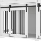 Large Dog Crate, Water Resistant Indoor Pets Furniture Double Dog Crates - Brown White