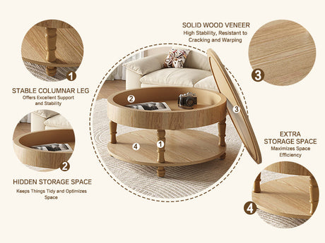 Coffee Table with Dual Storage for Living Room HouseOfZazla