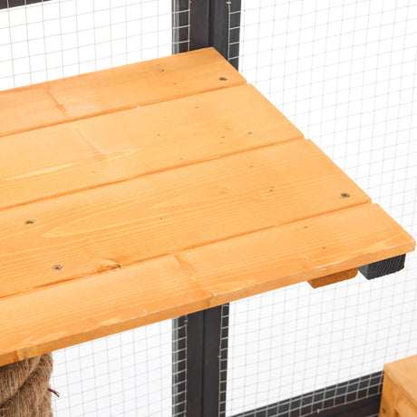 Outdoor Cat House, Diy Cat Enclosure Catio With Double Enter Doors HouseOfZazla