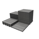 27 Pcs Interlocking Deck Tiles 12" x 12" HDPE Outdoor Flooring