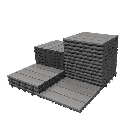 27 Pcs Interlocking Deck Tiles 12" x 12" HDPE Outdoor Flooring HouseOfZazla