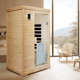 2 Person Far Infrared Hemlock Indoor Sauna Room - Natural