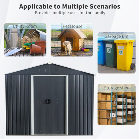 Outdoor Metal Storage Shed With Floor Base HouseOfZazla