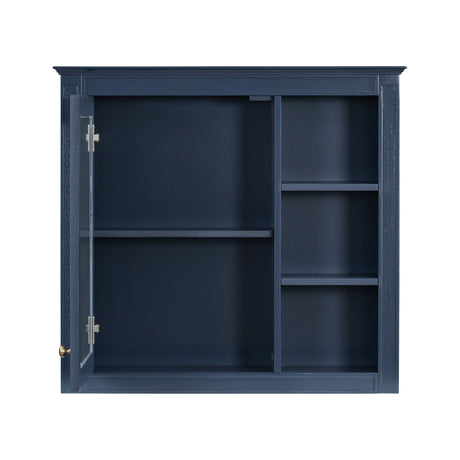 Bathroom Vanity With Medicine Cabinet, Royal Mirror Cabinet, Modern Bathroom Storage Cabinet With 2 Soft Closing Doors And 4 Drawers HouseOfZazla