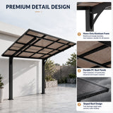 8x8FT Outdoor Carport with Galvanized Steel Frame and Sloped PC Roof