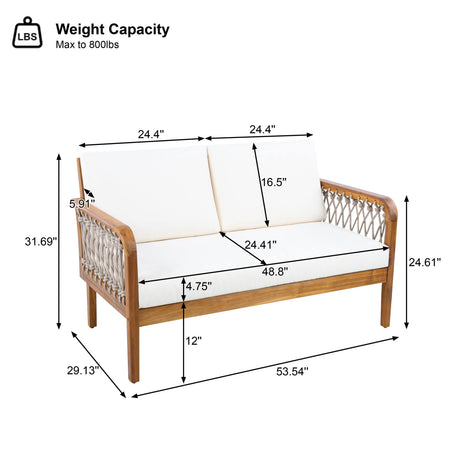 4-Piece Acacia Wood Outdoor Patio Furniture Set HouseOfZazla