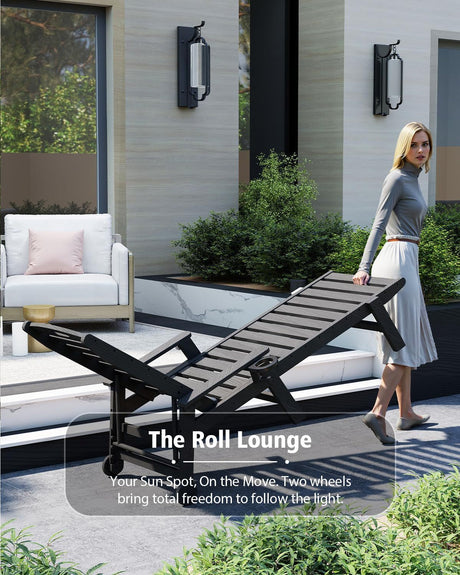 Patio Lounge Chair Outdoor with Reclining Backrest HouseOfZazla