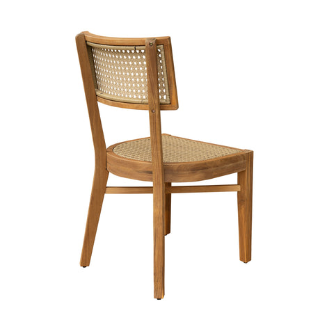 Netro Acacia Wood Dining Chair with Light Brown Wicker HouseOfZazla