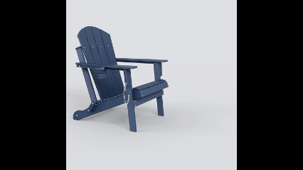 HDPE Folding Adirondack Chair with Dual Cup Holder - Gray HouseOfZazla