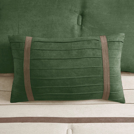 7 Pc Faux Suede Comforter Set Green Queen HouseOfZazla
