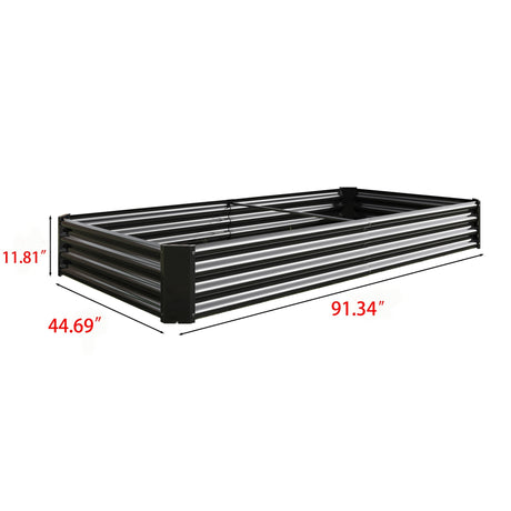 Raised Garden Bed Kit - Metal 7.6x3.7x0.98 ft Black HouseOfZazla