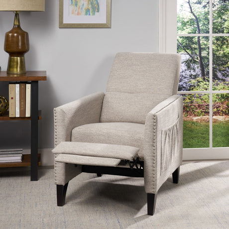 Kiersten Contemporary Fabric Pushback Recliner HouseOfZazla