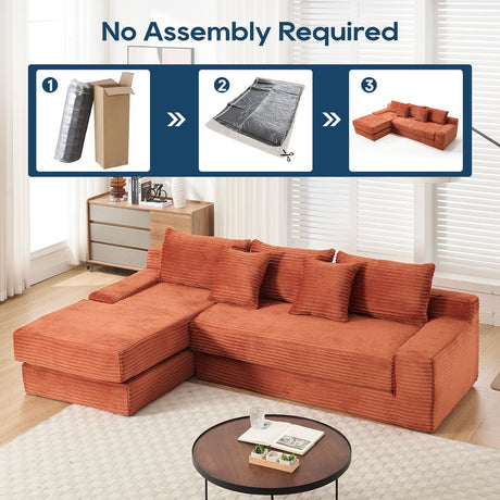 Modern L - Shaped Sectional Couch With Memory Foam HouseOfZazla