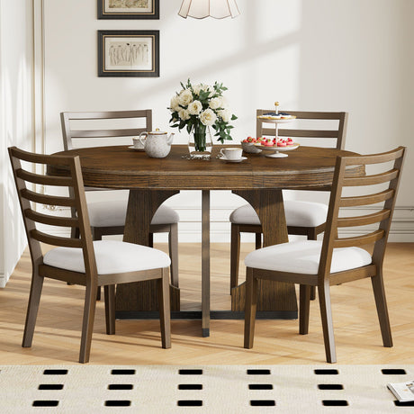 Round Dining Table Set For 4 With Chairs HouseOfZazla