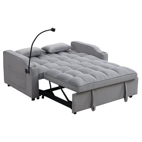 Modern Velvet Loveseat Futon Sofa Couch with Pullout Bed HouseOfZazla