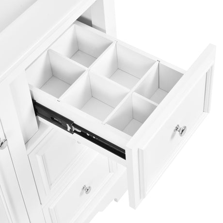 Bathroom Vanity With Sink, Modern Elegant Bathroom Storage Cabinet With 3 Drawers And Adjustable Shelves, Freestanding Vanity Set With Mirror Cabinet, Single Sink Bathroom Vanity HouseOfZazla
