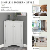 Triangle Bathroom Storage Cabinet With Adjustable Shelves, Freestanding Floor Cabinet For Home Kitchen