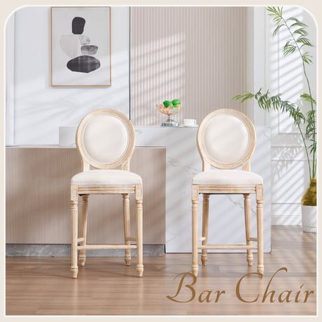 French Country 26'' Height Bar Chairs Set of 2 HouseOfZazla