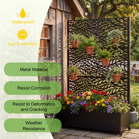 Metal Raised Garden Bed with Wheels and Trellis HouseOfZazla