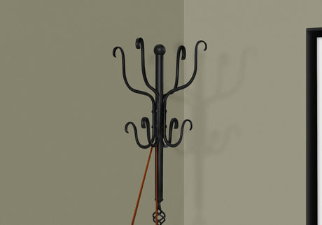 Coat Rack Hall Tree, Free Standing, 8 Hooks, Entryway, Transitional - Black HouseOfZazla