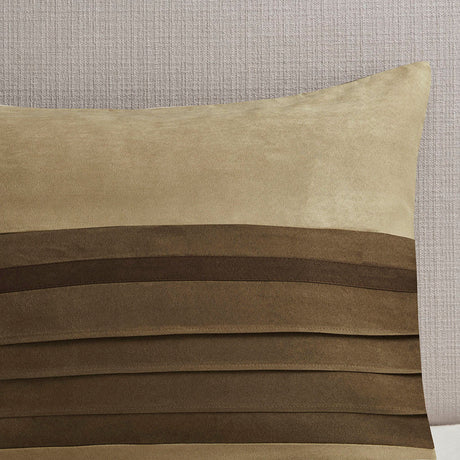 7 Piece Faux Suede Comforter Set Natural Queen HouseOfZazla