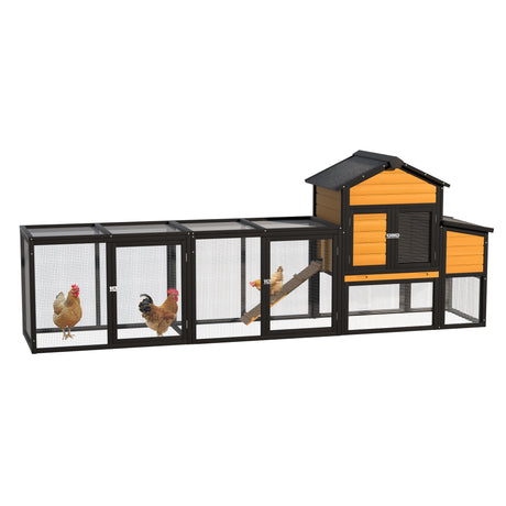 119.5" Outdoor Wooden Chicken Coop with Run HouseOfZazla