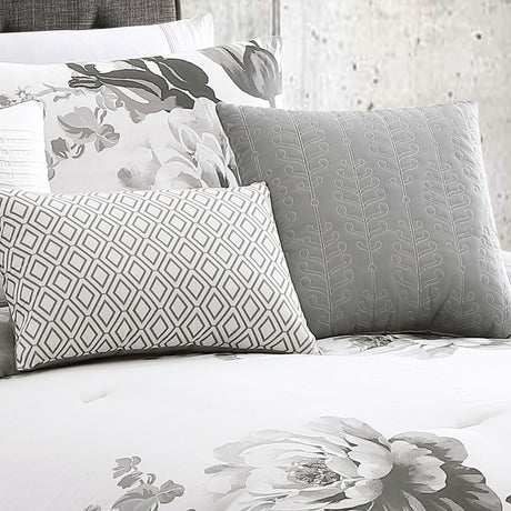 Ridgely 7 Pc Watercolor Black and White Floral Comforter Set HouseOfZazla
